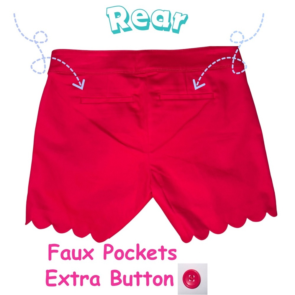 NWT Isaac Mizrahi New York Tailored Shorts Size 6 Pink Scalloped - Picture 6 of 7